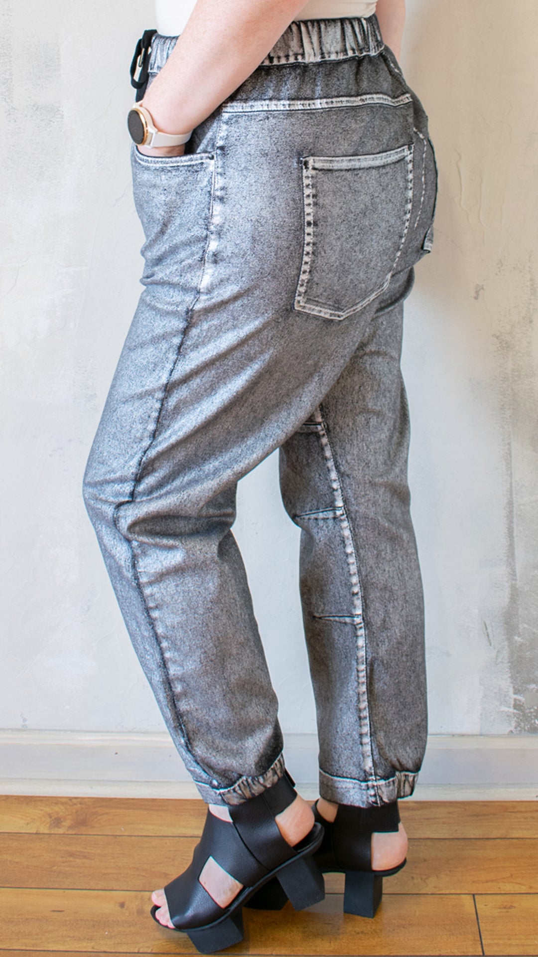 Metallic Boyfriend Denim