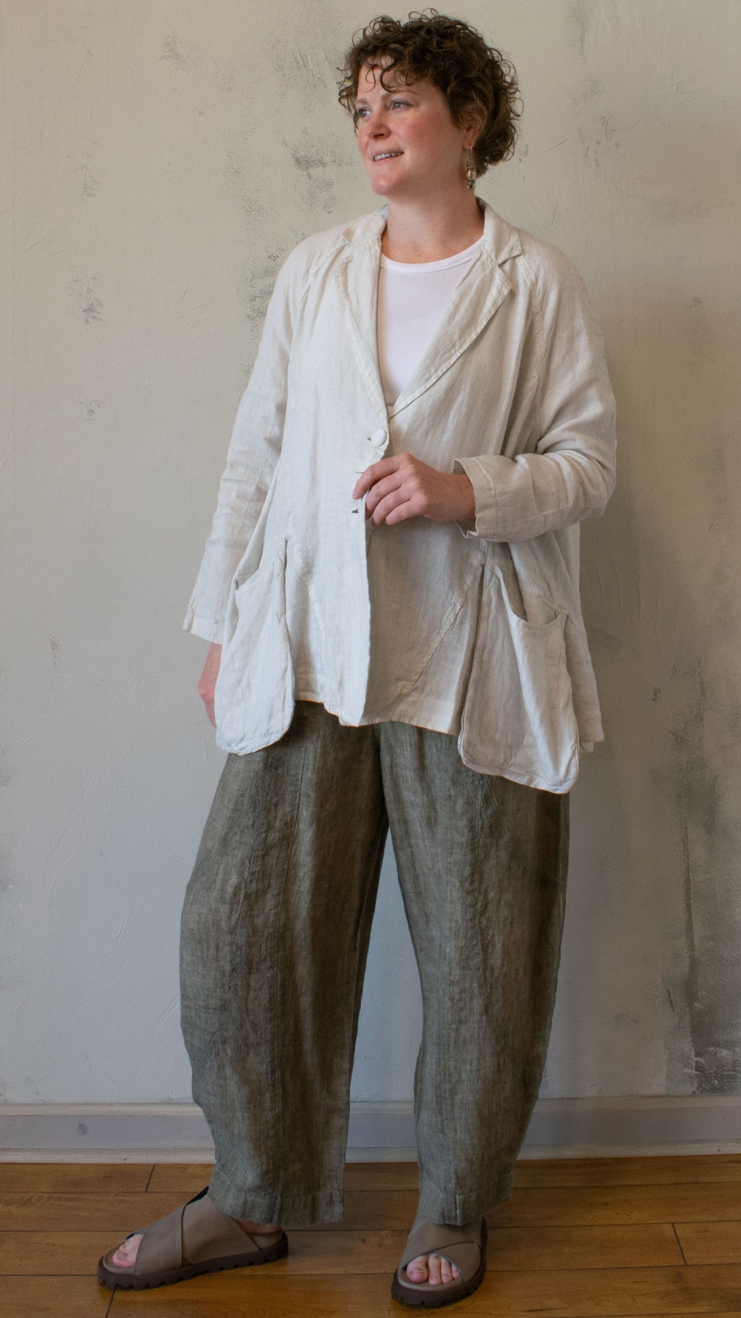 Cream Dolman Linen Jacket
