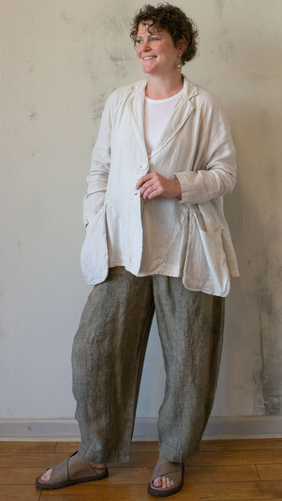 Cream Dolman Linen Jacket