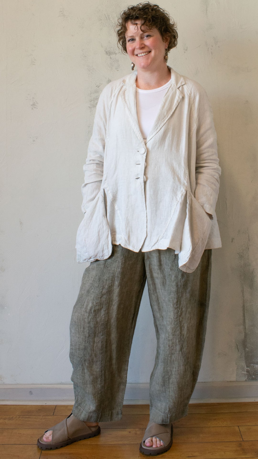 Cream Dolman Linen Jacket