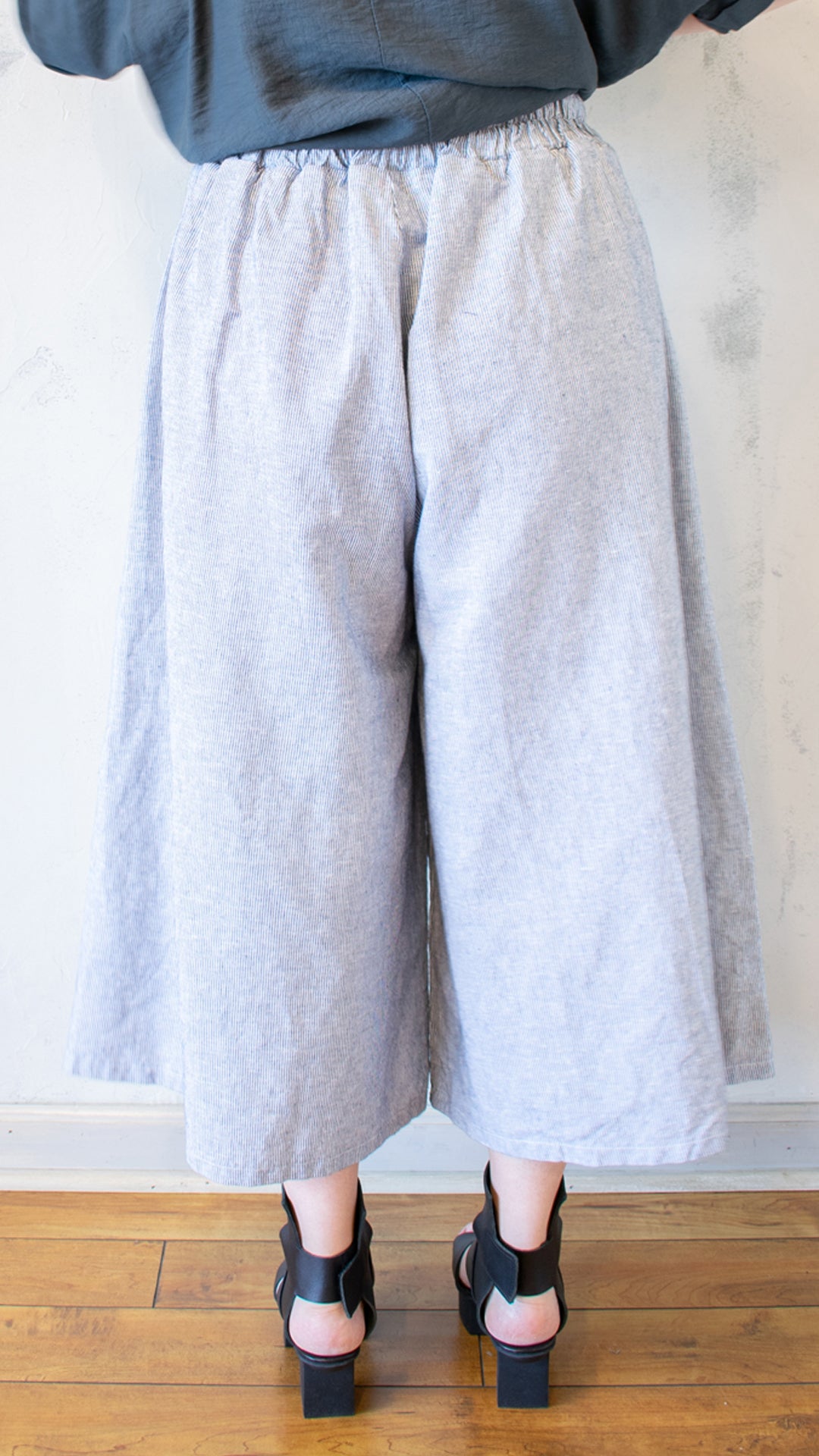 Micro-Striped Capri Pants