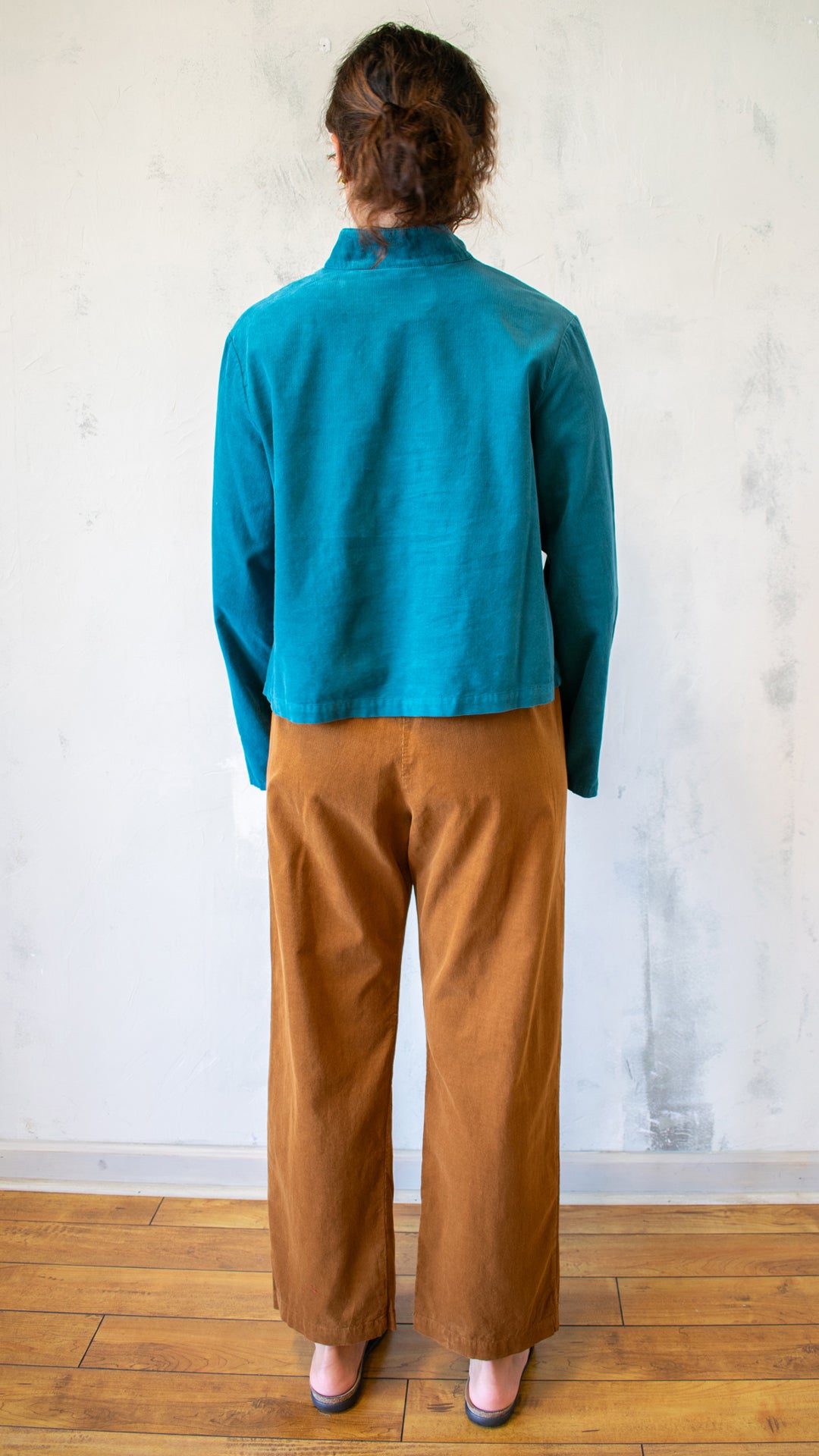 Crop Mandarin Jacket in Pinwale Corduroy (Multiple Colors)