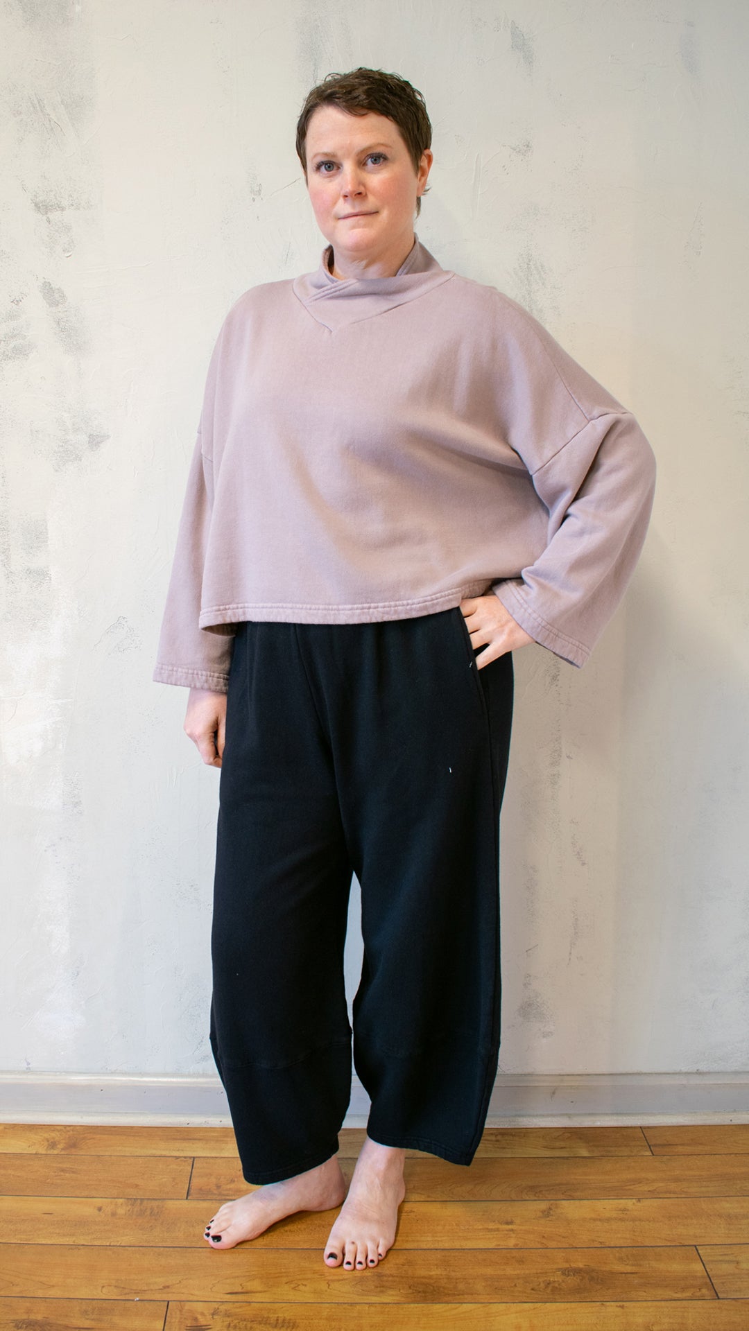 Crop V-Neck Fleece (Multiple Colors)