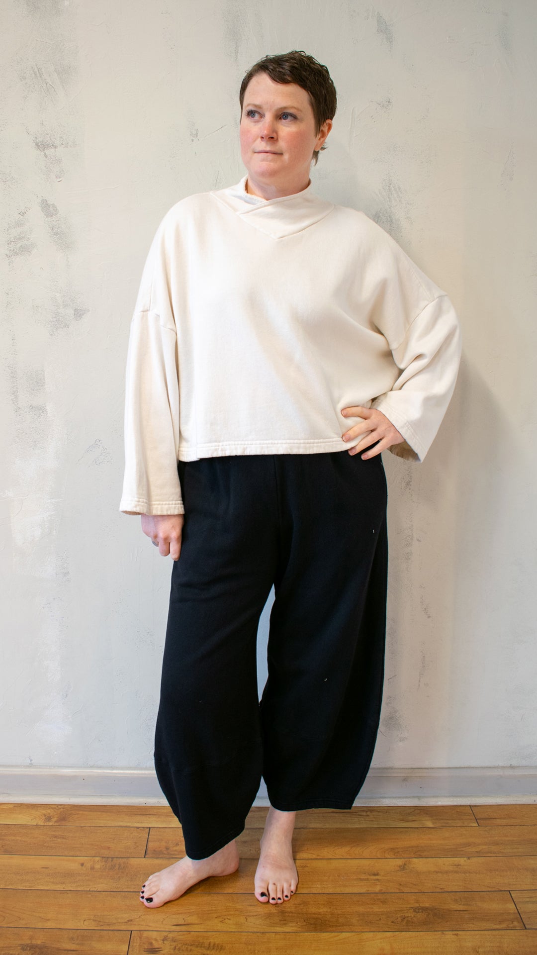 Crop V-Neck Fleece (Multiple Colors)