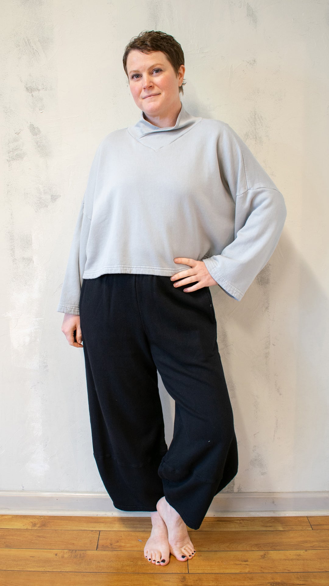 Crop V-Neck Fleece (Multiple Colors)