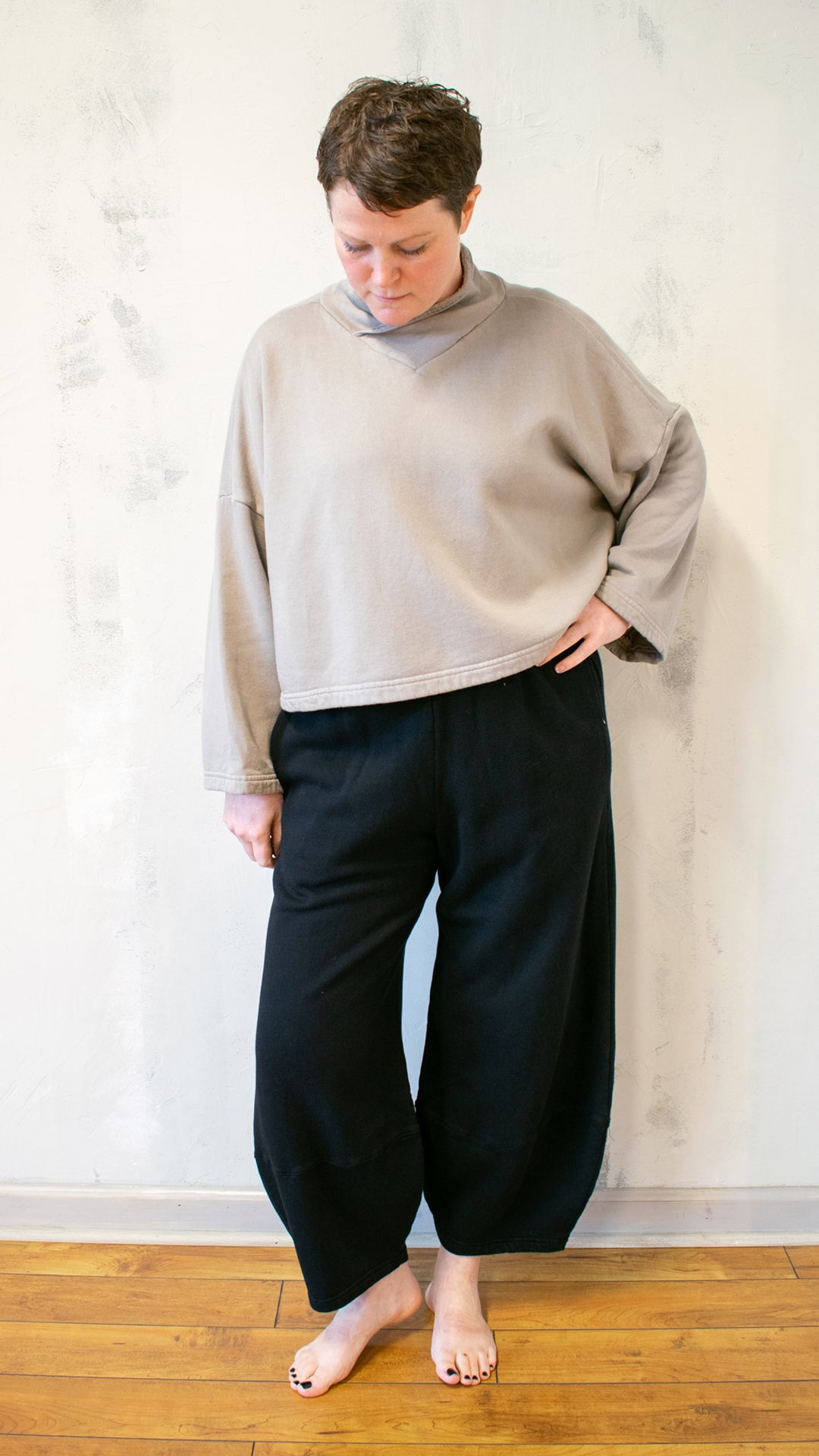 Crop V-Neck Fleece (Multiple Colors)