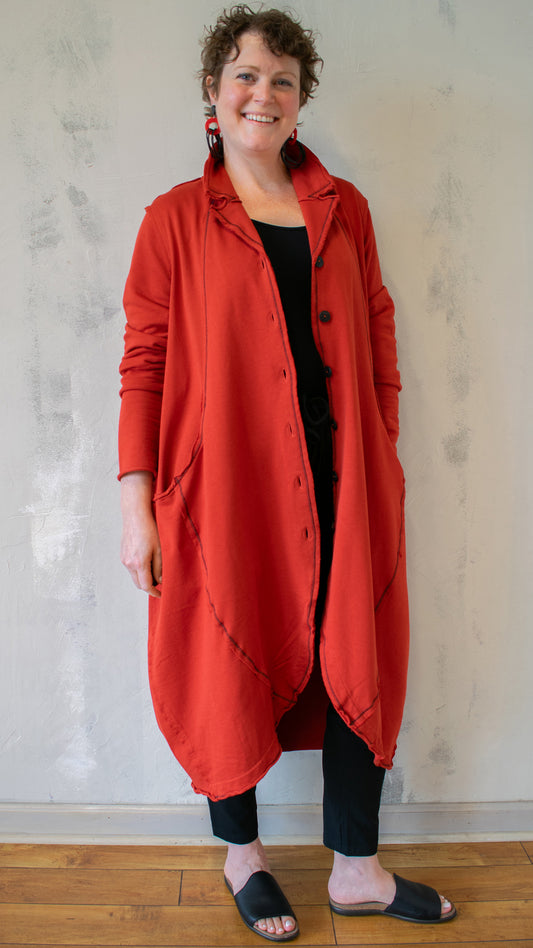 Contrast Black Seam Bubble Coat