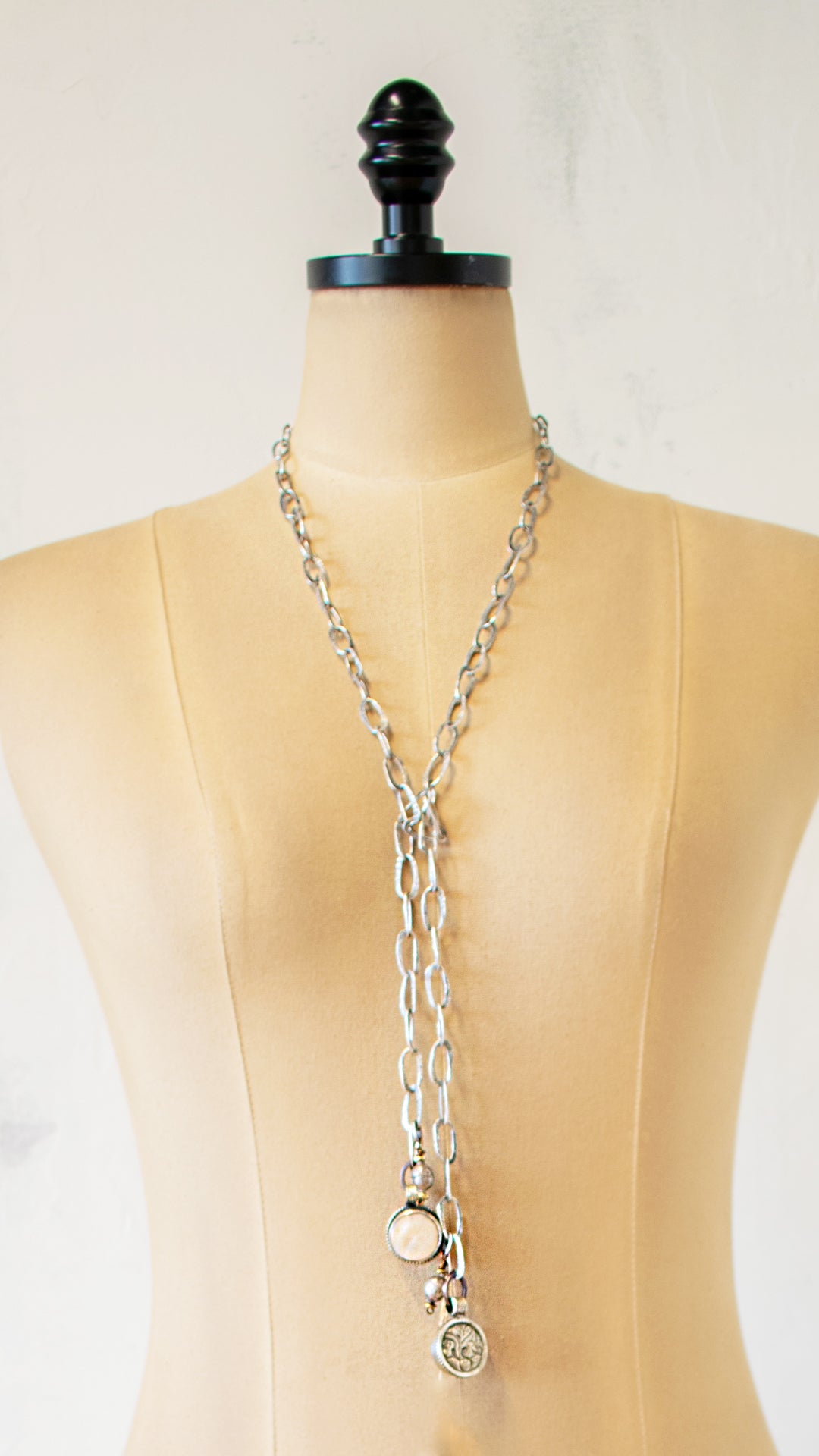 Antique Agate Lariat Necklace