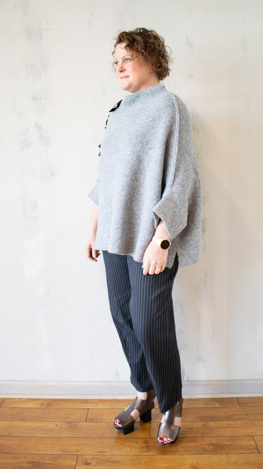 Flower Shoulder Batwing Sweater