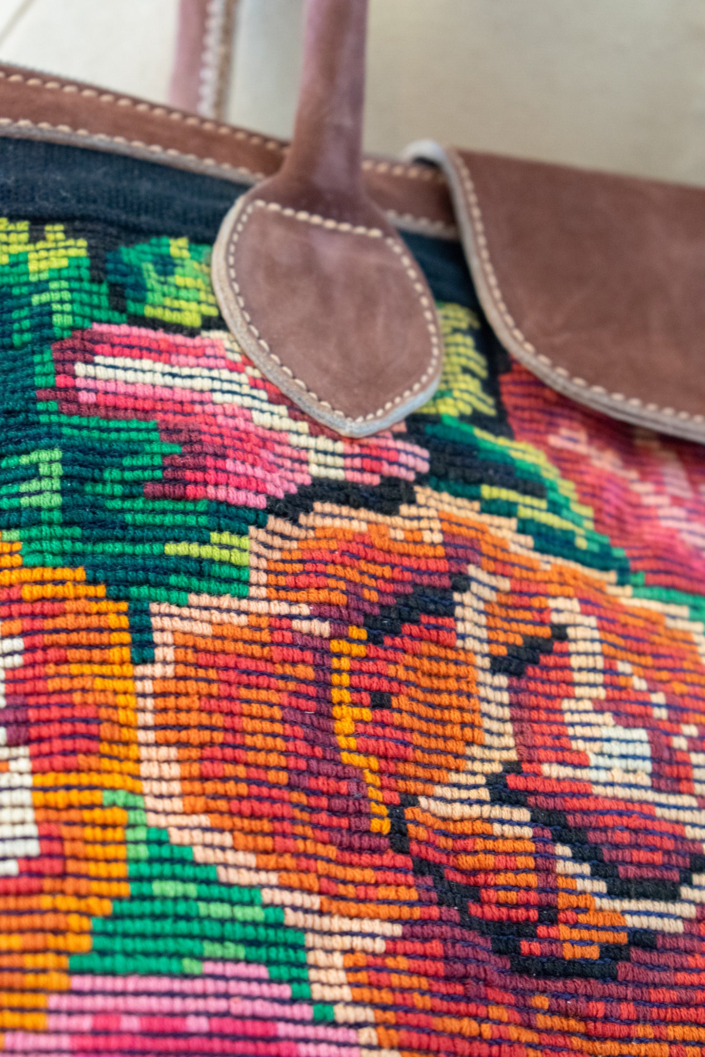 Hand Stitched Guatemalan "Carpet Bag"