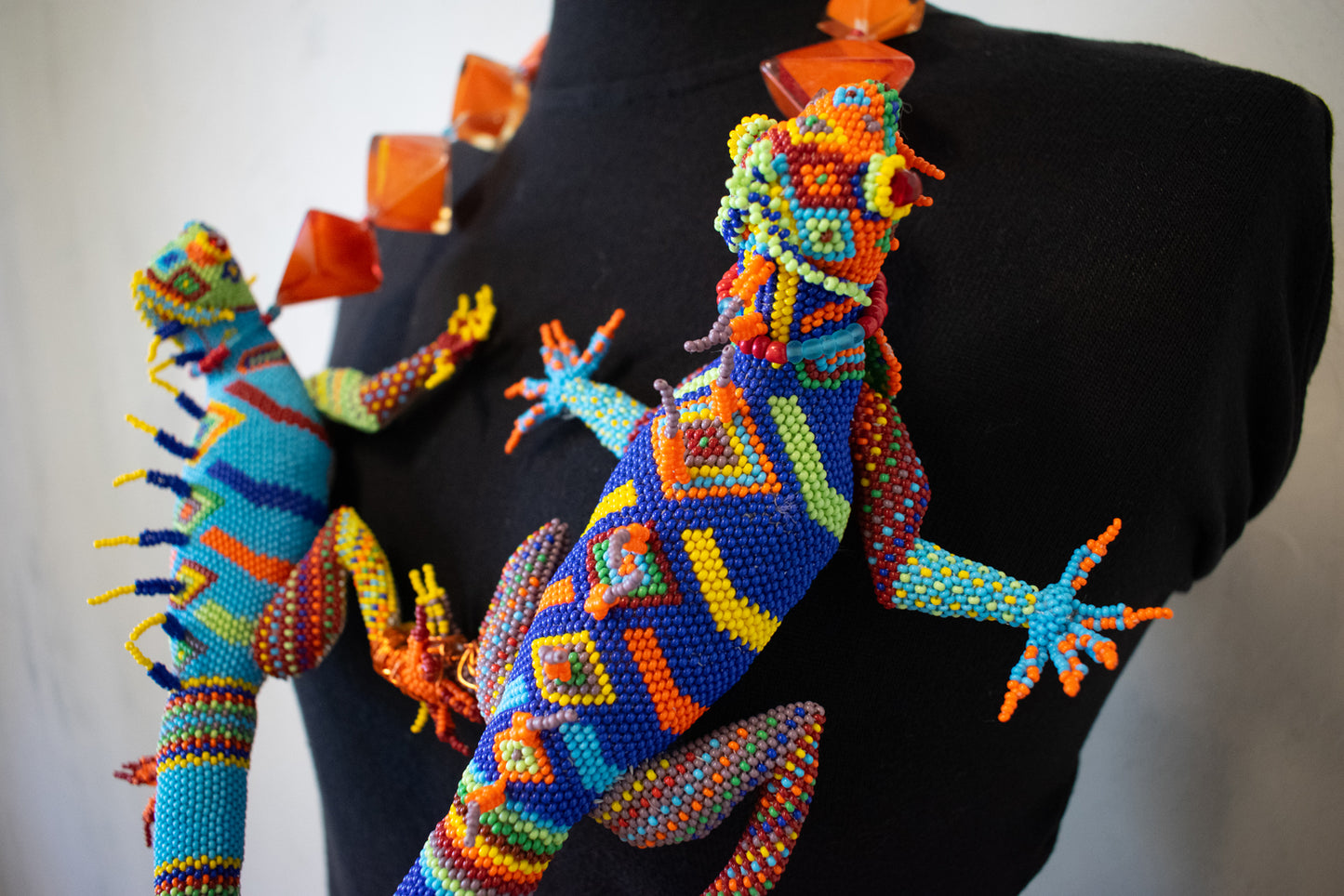 Beaded Iguanas Necklace