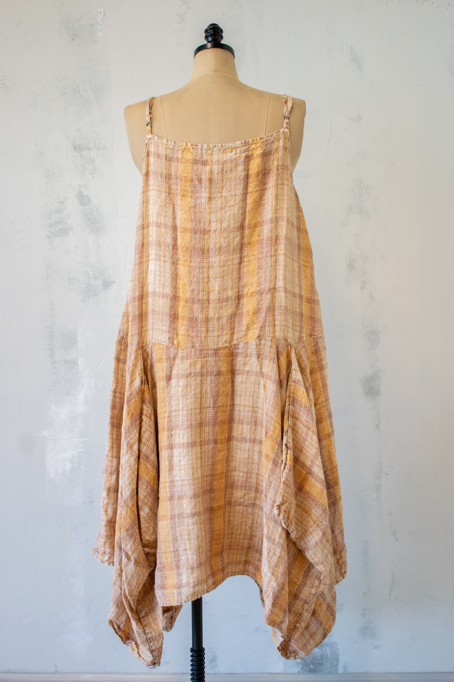 Krista Larson; Long Pinwheel Slip in Distressed Rust Plaid