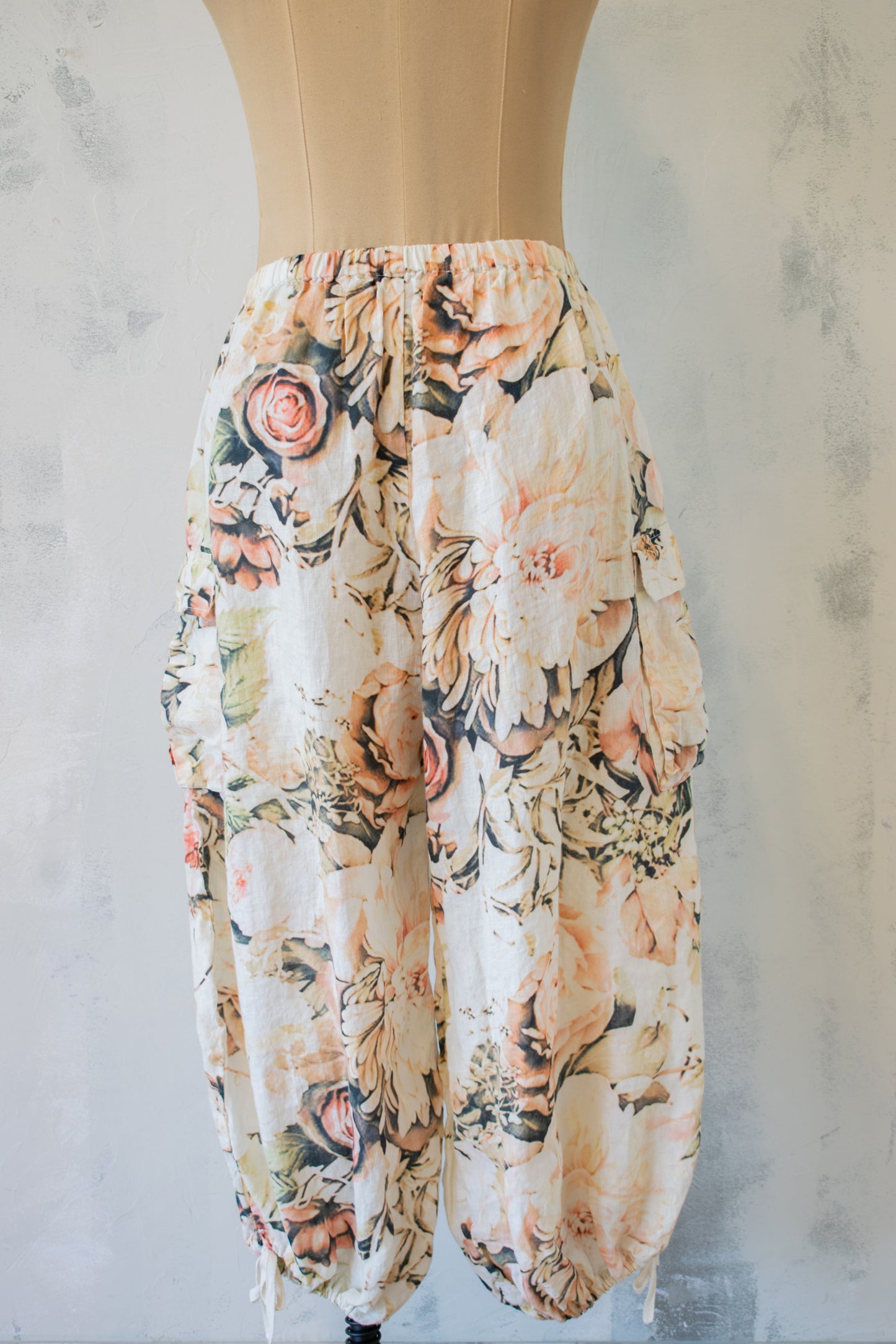 Krista Larson; Printed Stormy Pant with Hem Ties
