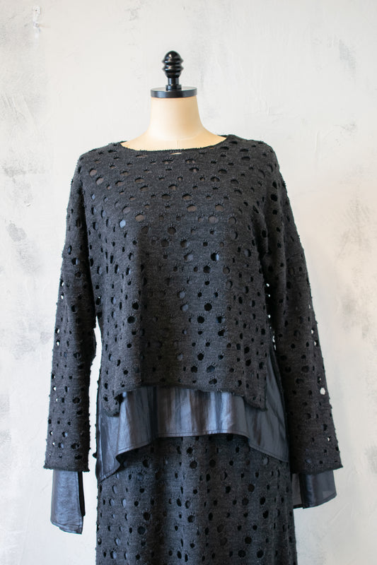 Ozai n Ku; Eyelet Sweater