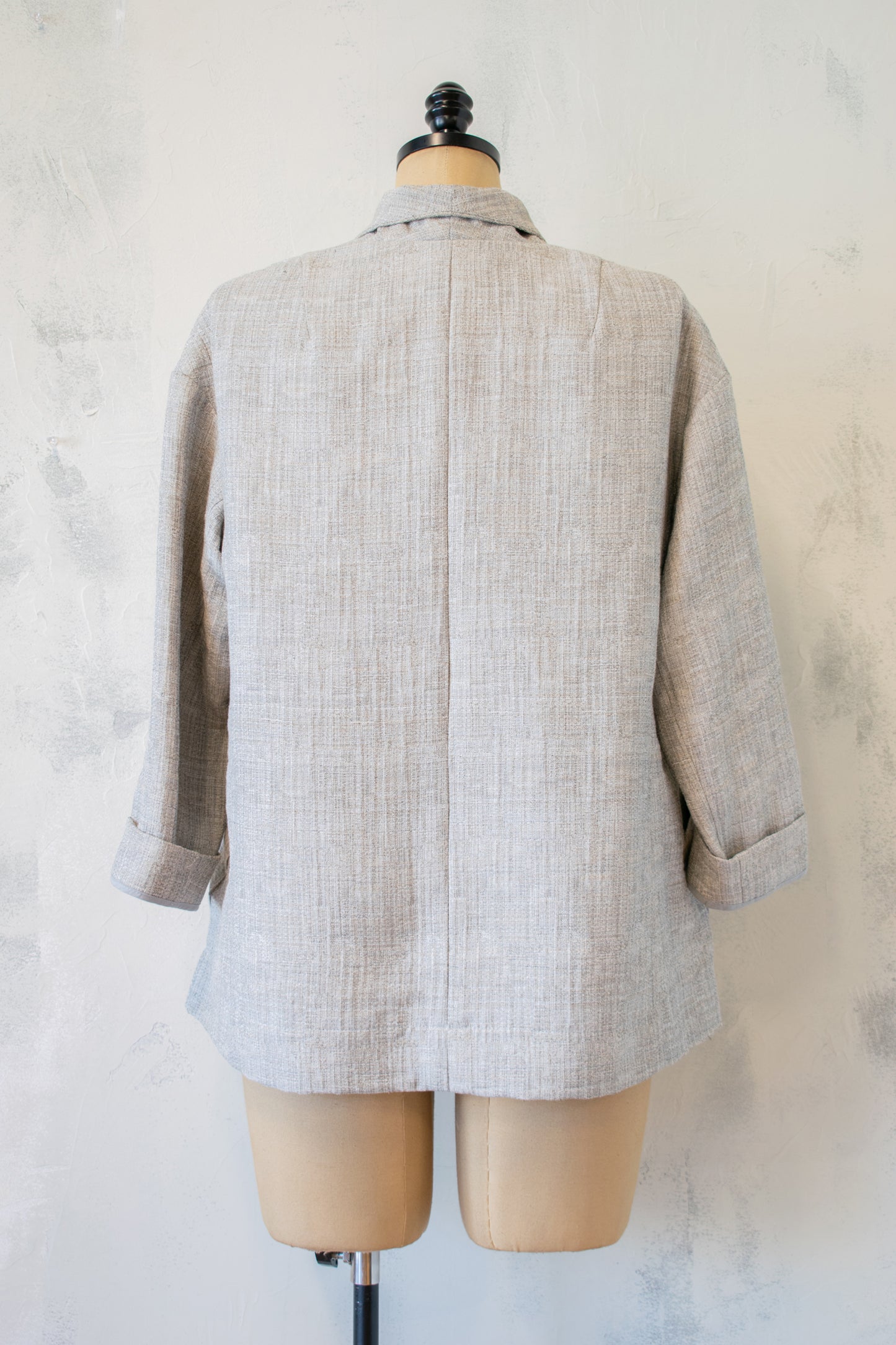 Anarkh; Linen Blazer, Shawl Open Front