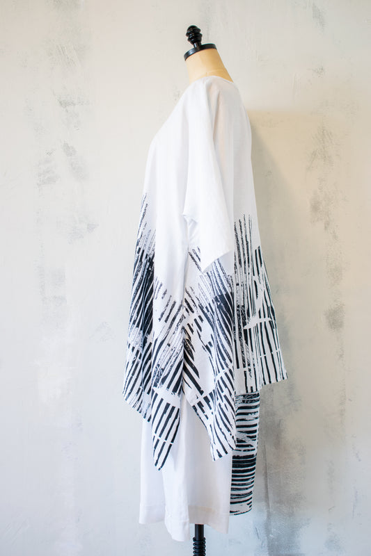 Ralston; Linen Tunic with Black Graphic