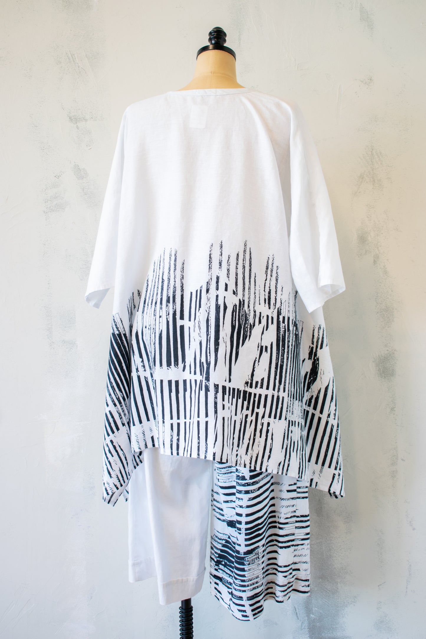 Ralston; Linen Tunic with Black Graphic