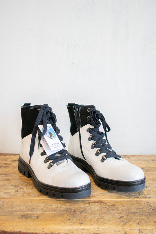 Eric Michael; Black and White Lace Up Boot