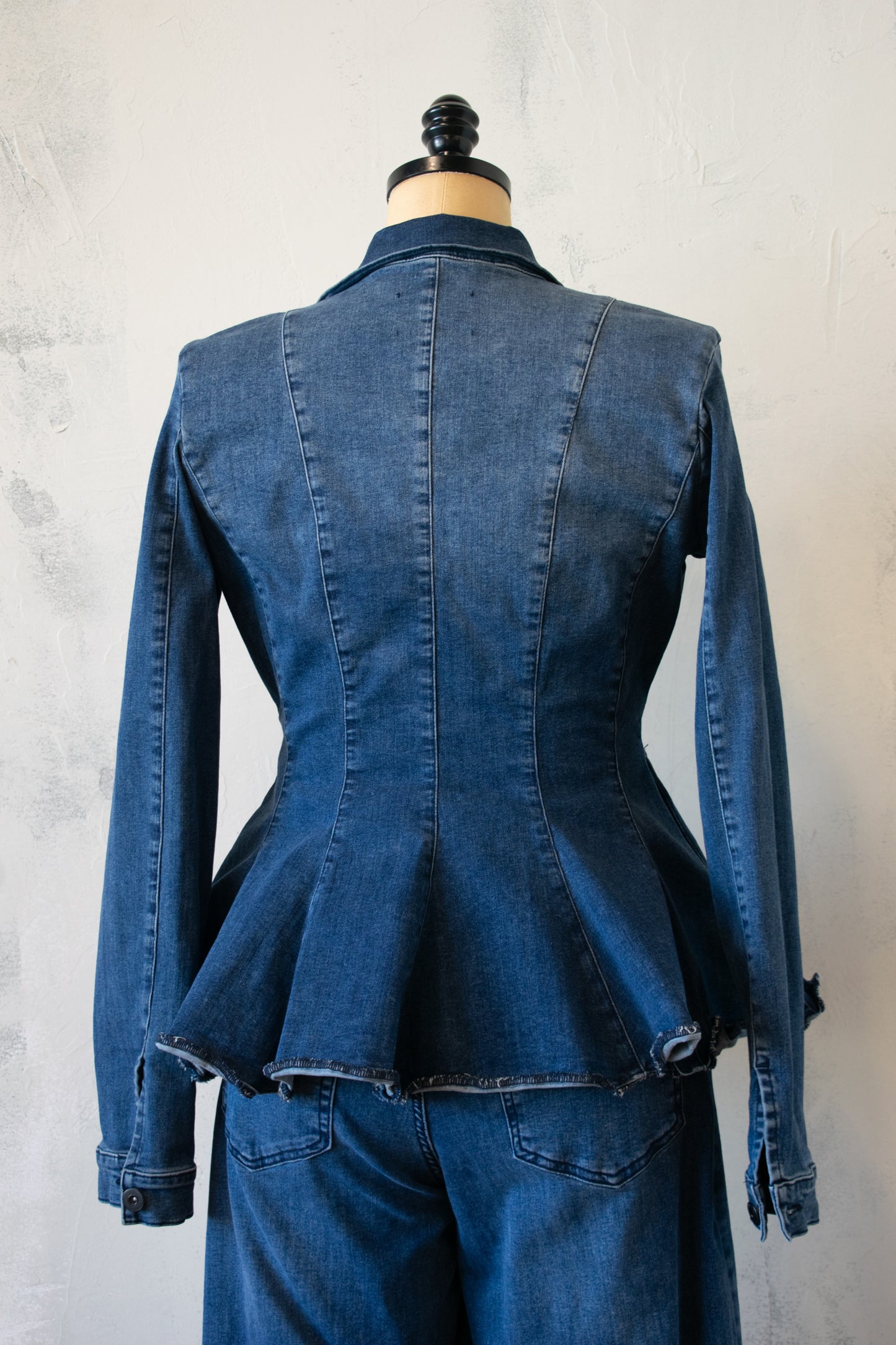 PLU: Peplum Stretch Denim Jacket