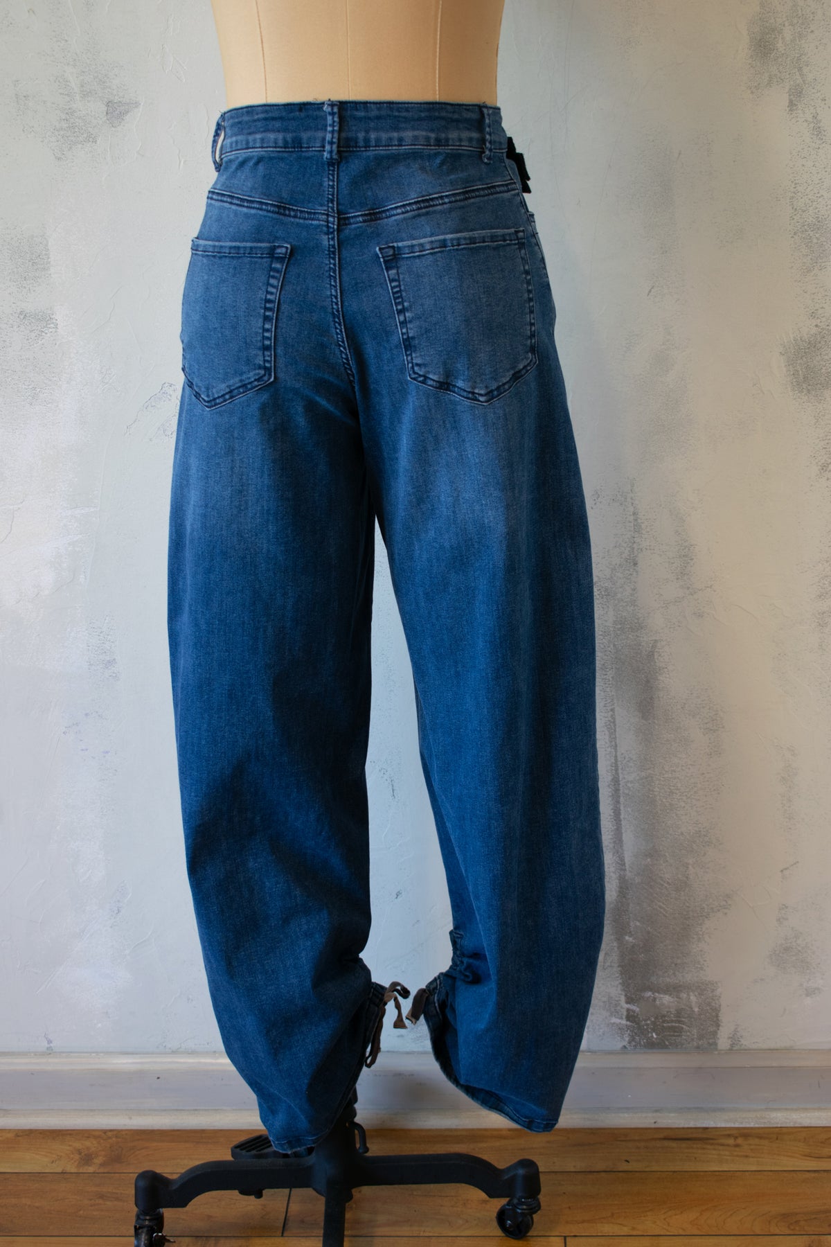 PLU: Drawstring Hem Straight Leg Denim