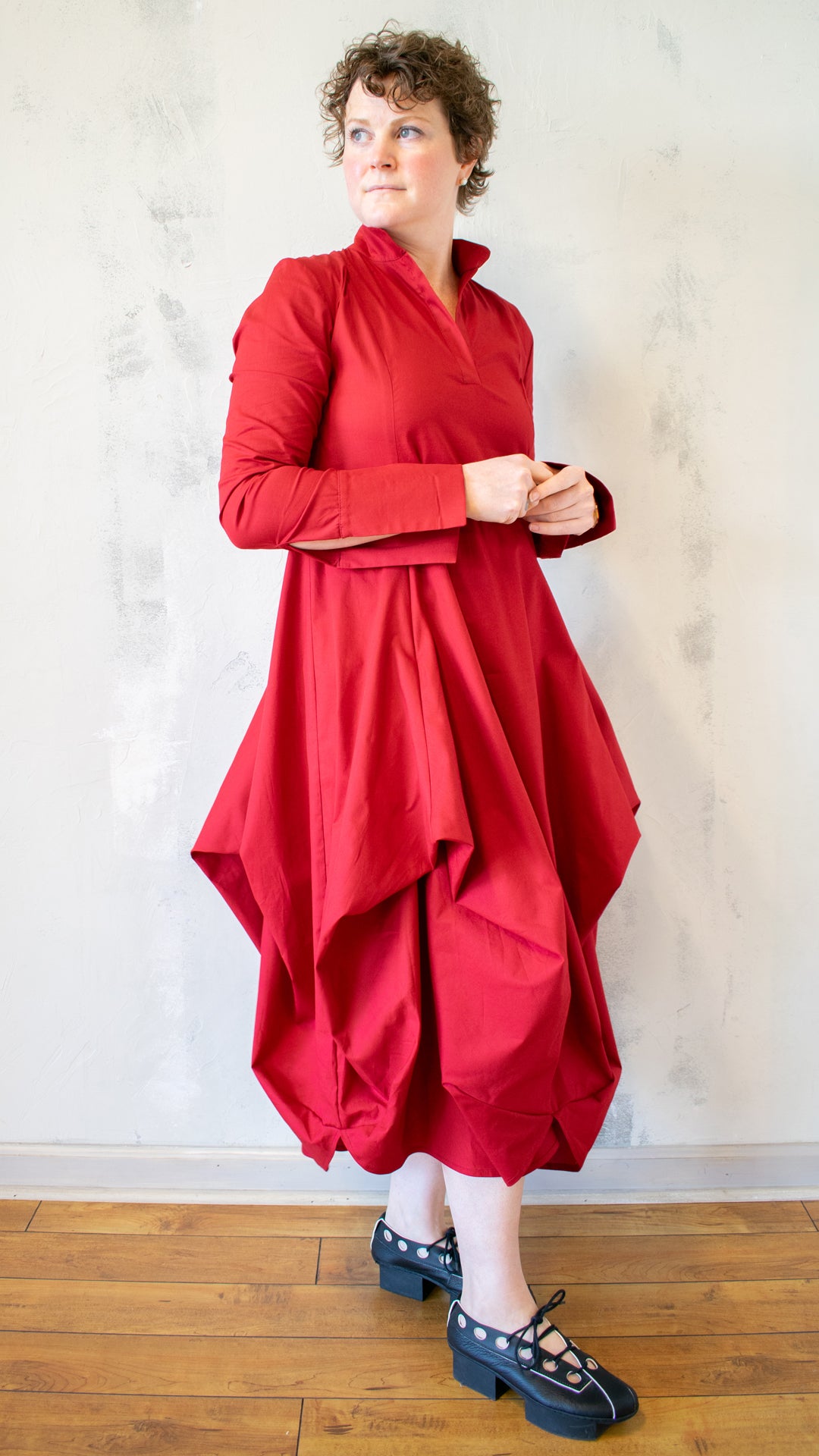 Red Tuck Dress