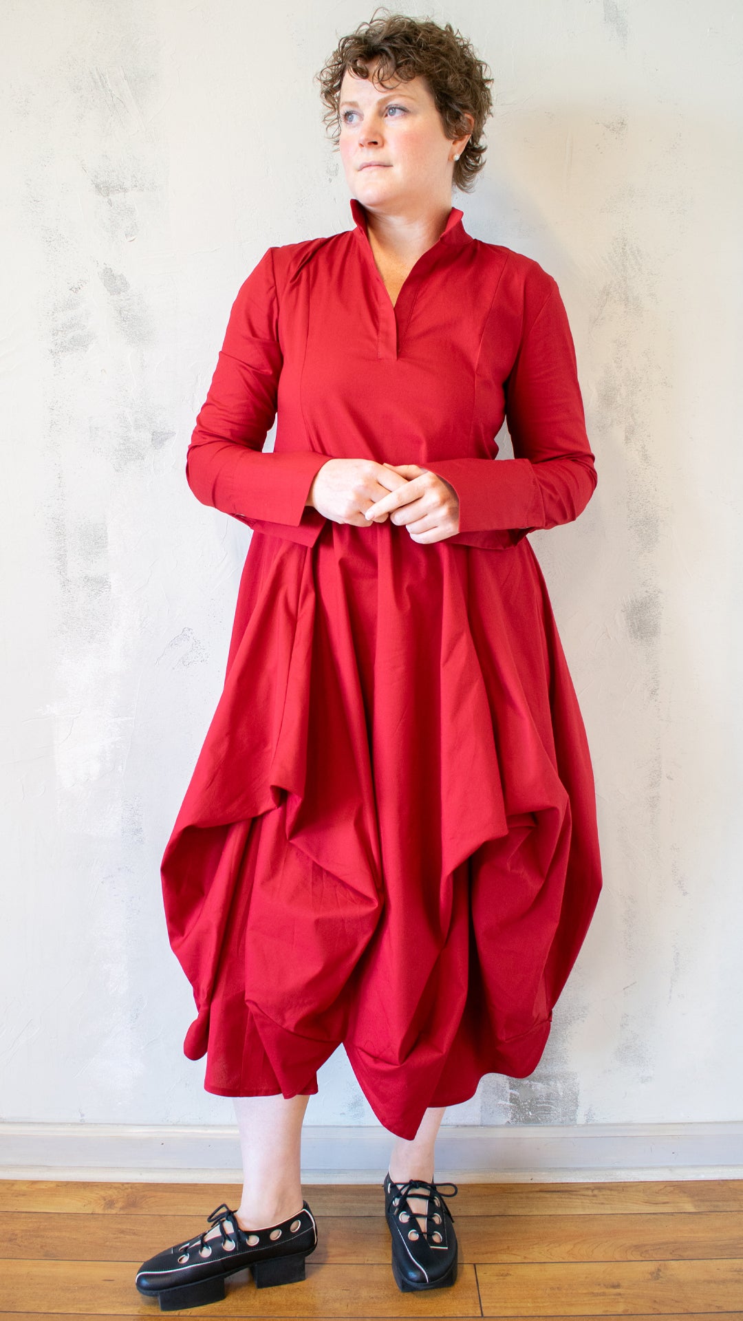Red Tuck Dress