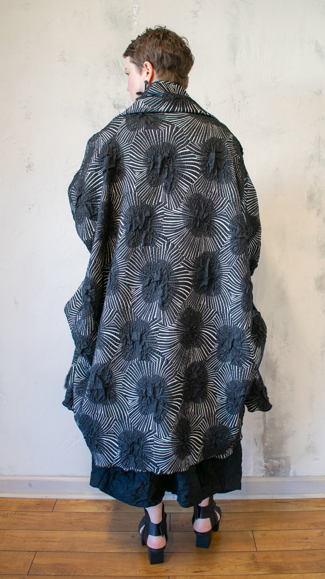 Crinkle Flower Cocoon Jacket