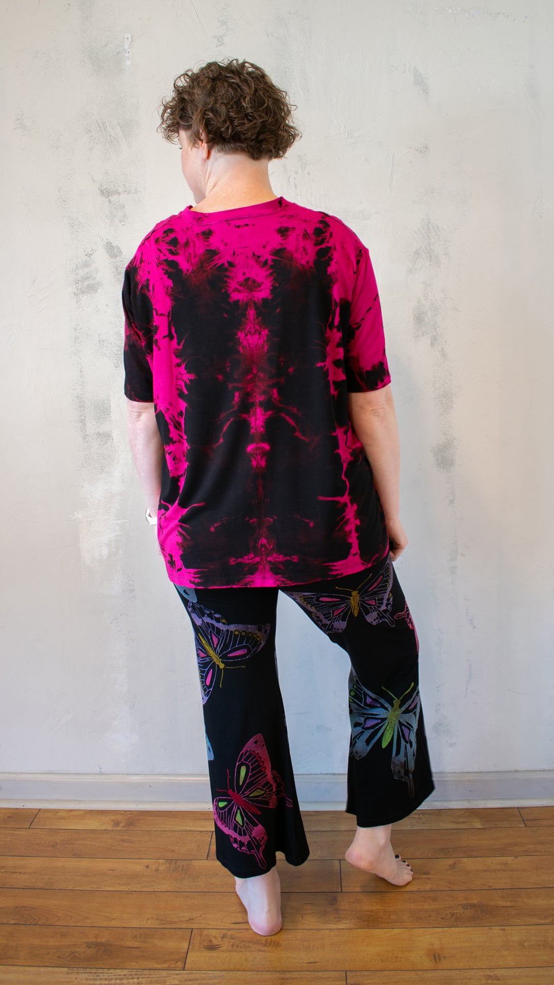 Crop Flare Leg in Multi Butterfly