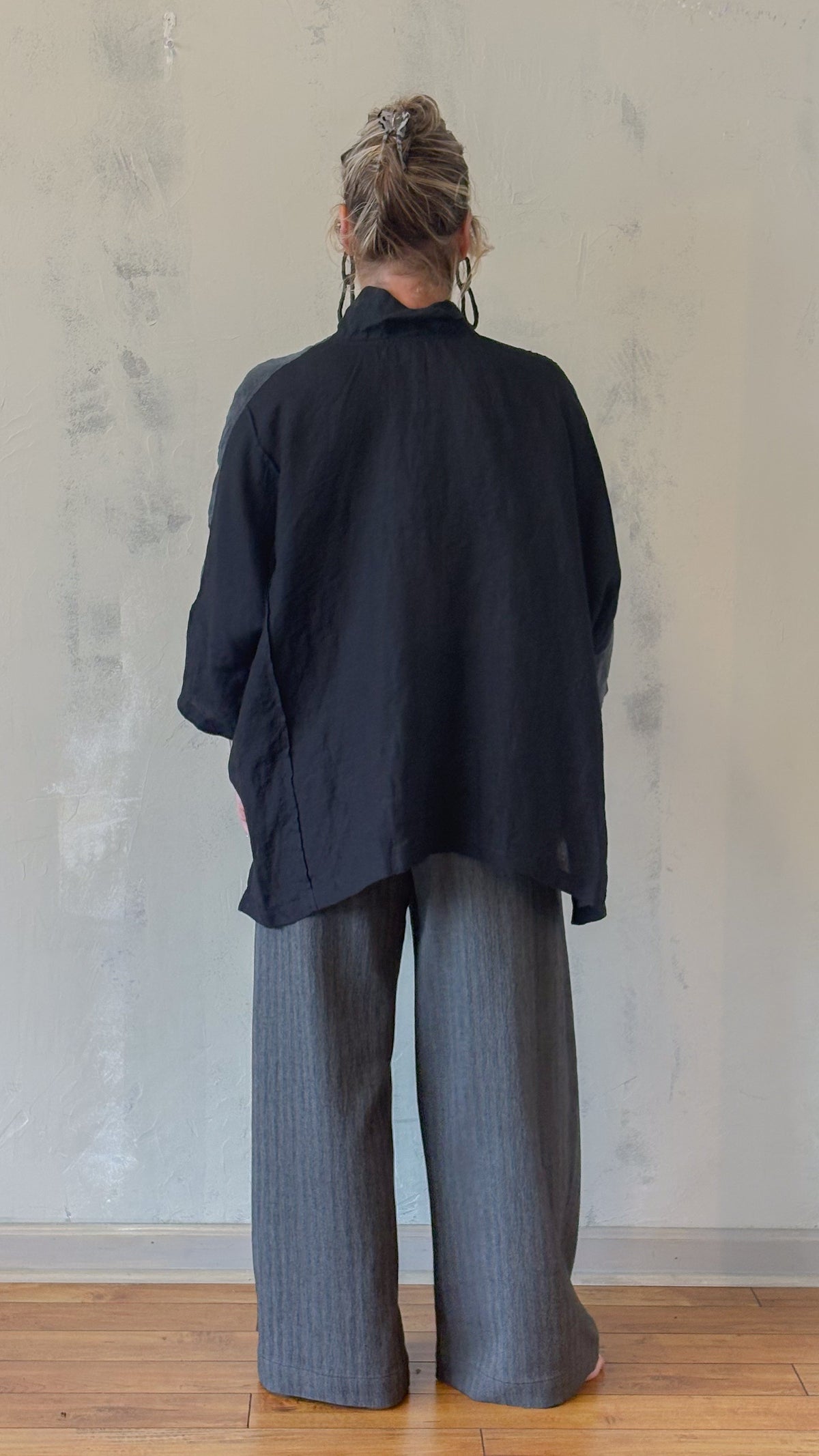 Textured Button-Front Top