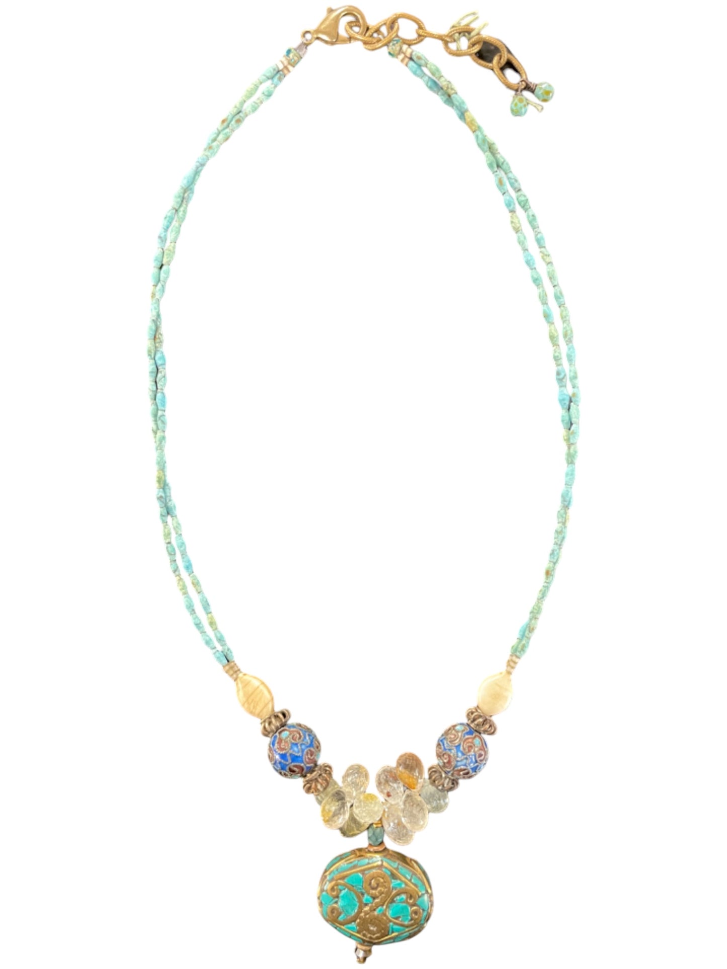 Turquoise Inlay Pendant Choker