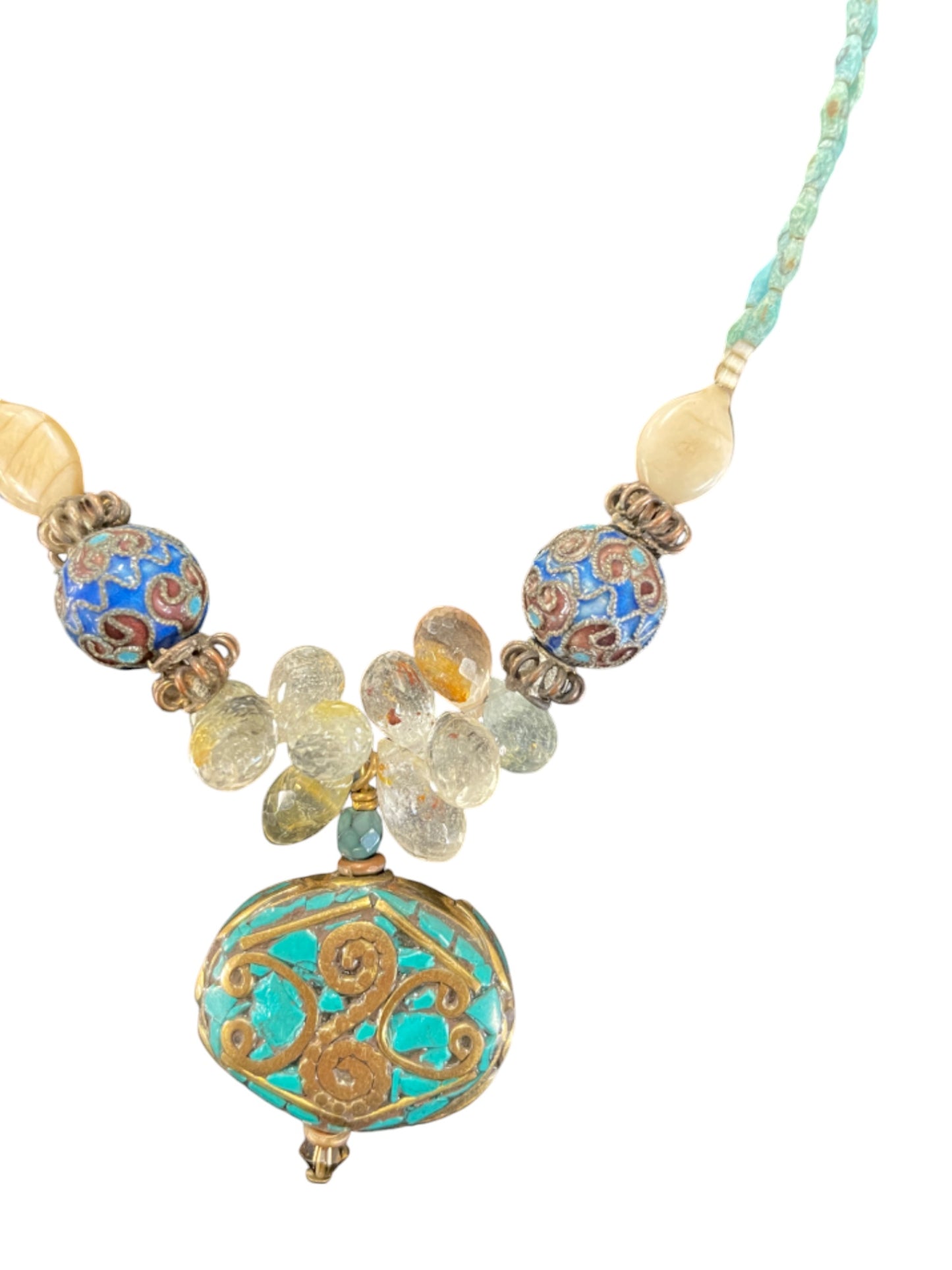Turquoise Inlay Pendant Choker