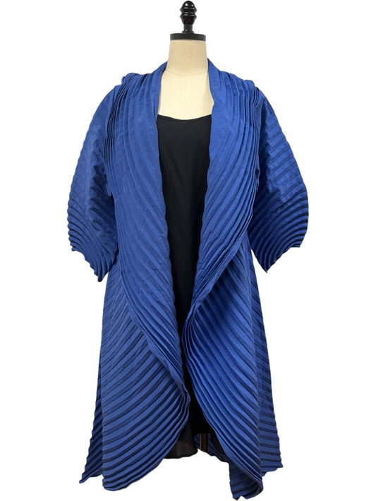 Pleated Duster in Sapphire Blue