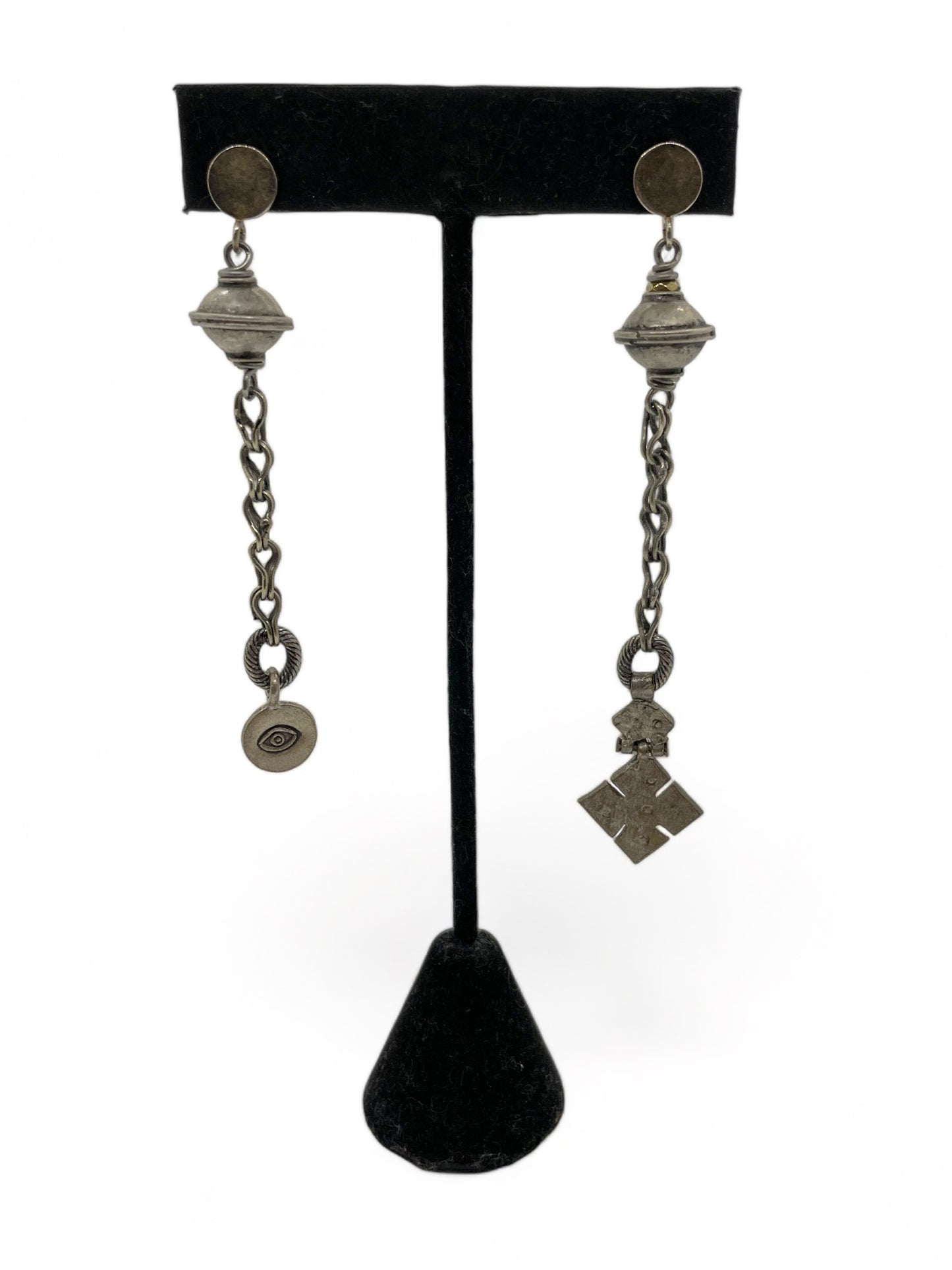 Eye and Cross Stud Earrings
