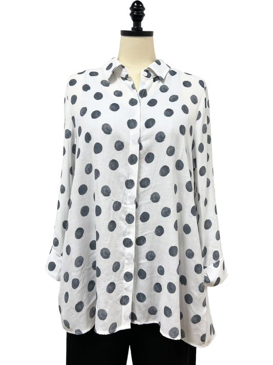 Watercolor Dot Button Up