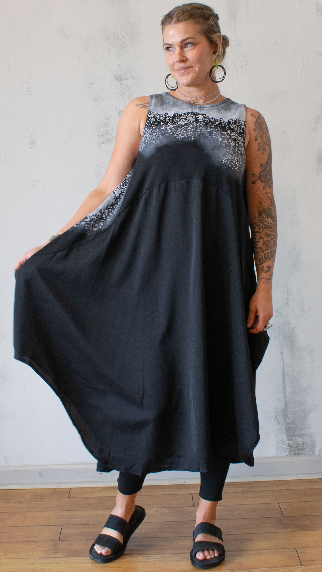 Artful Contrast Dress
