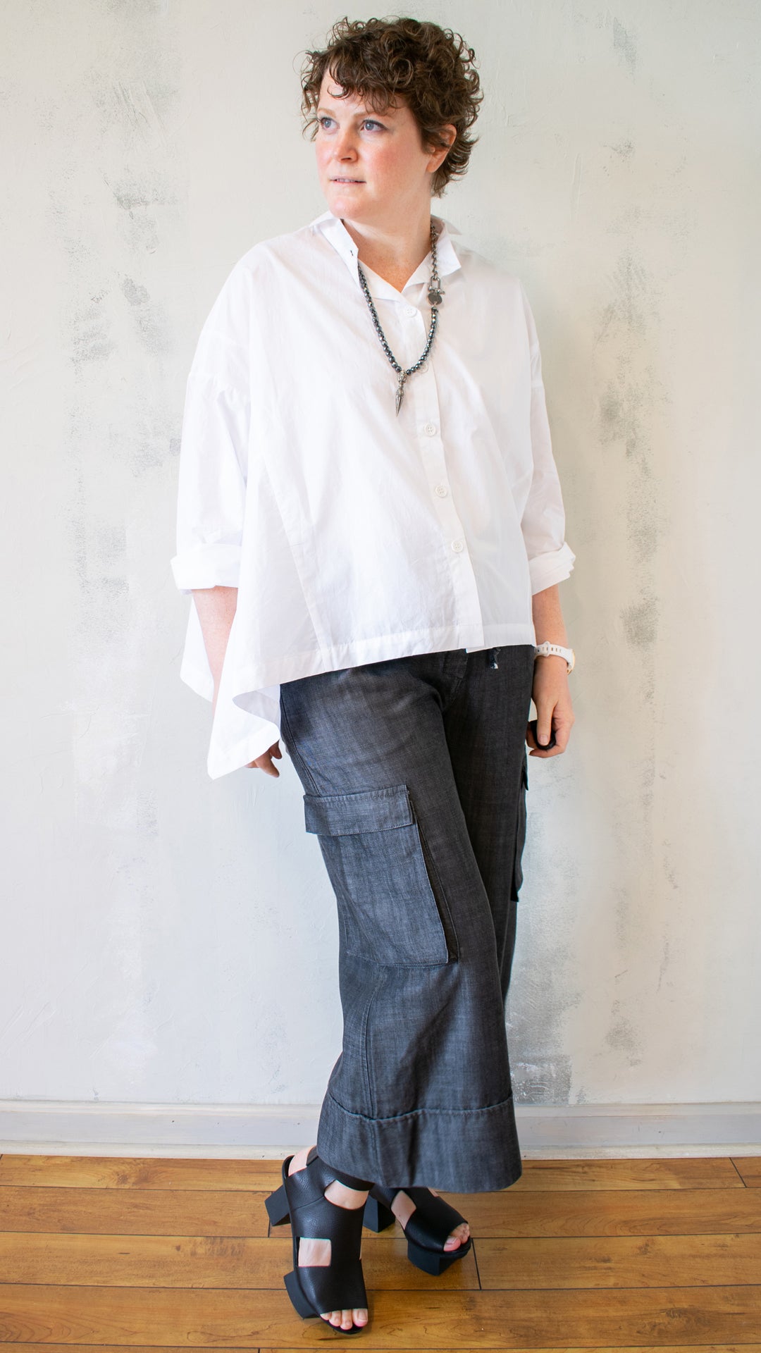 Chambray Gaucho Cargo Pant