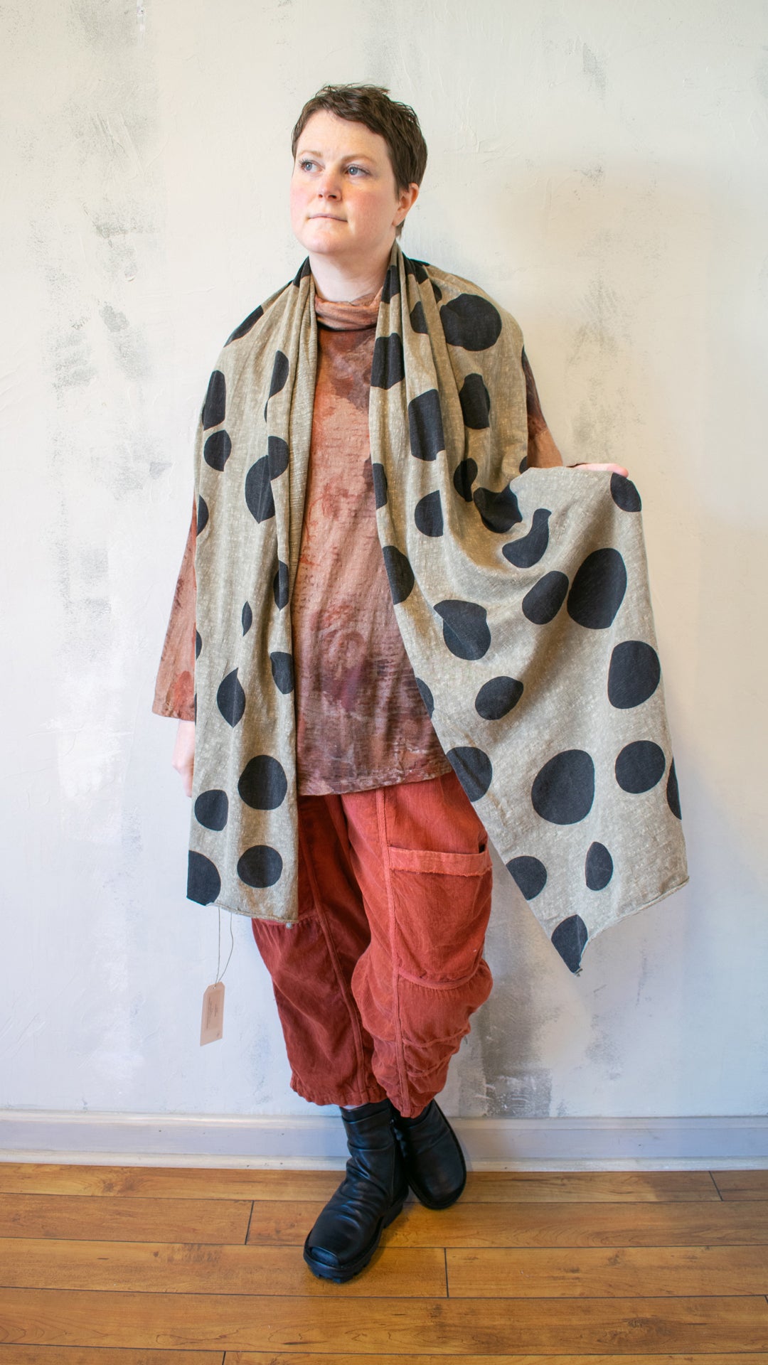 Plain Shawl in Polka Dot Pine