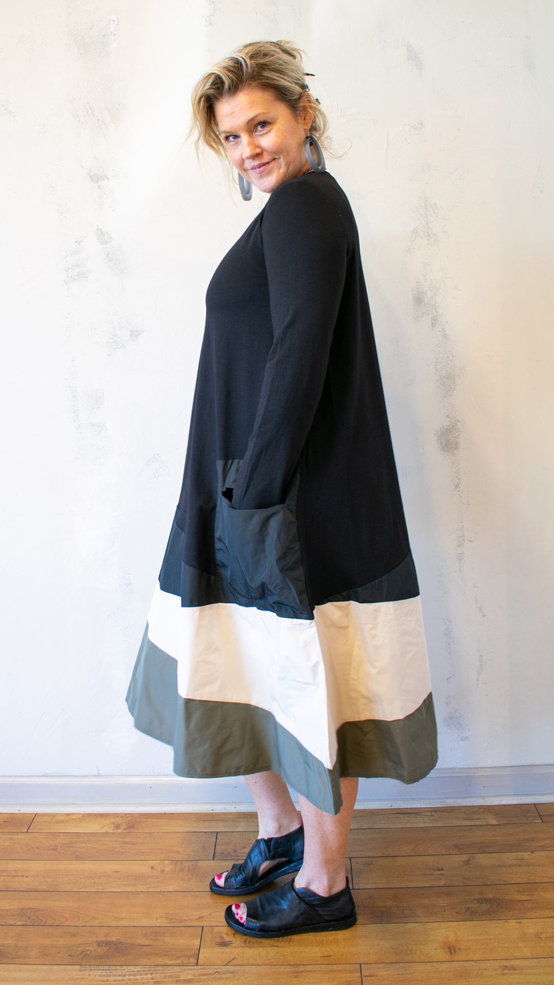 Taffeta Hem Dress
