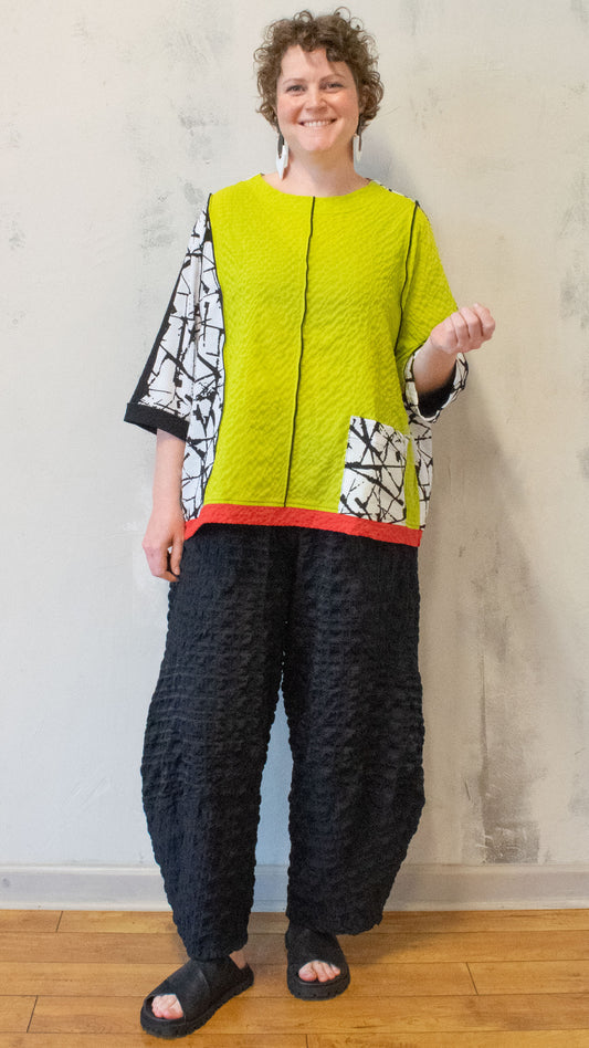 Lime Patchwork Pullover