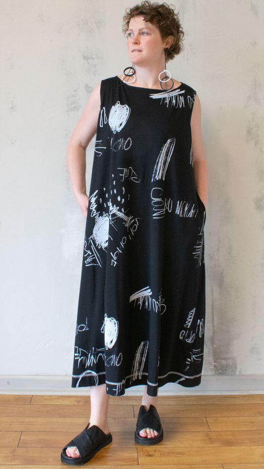 Graphic Print Jersey Dress