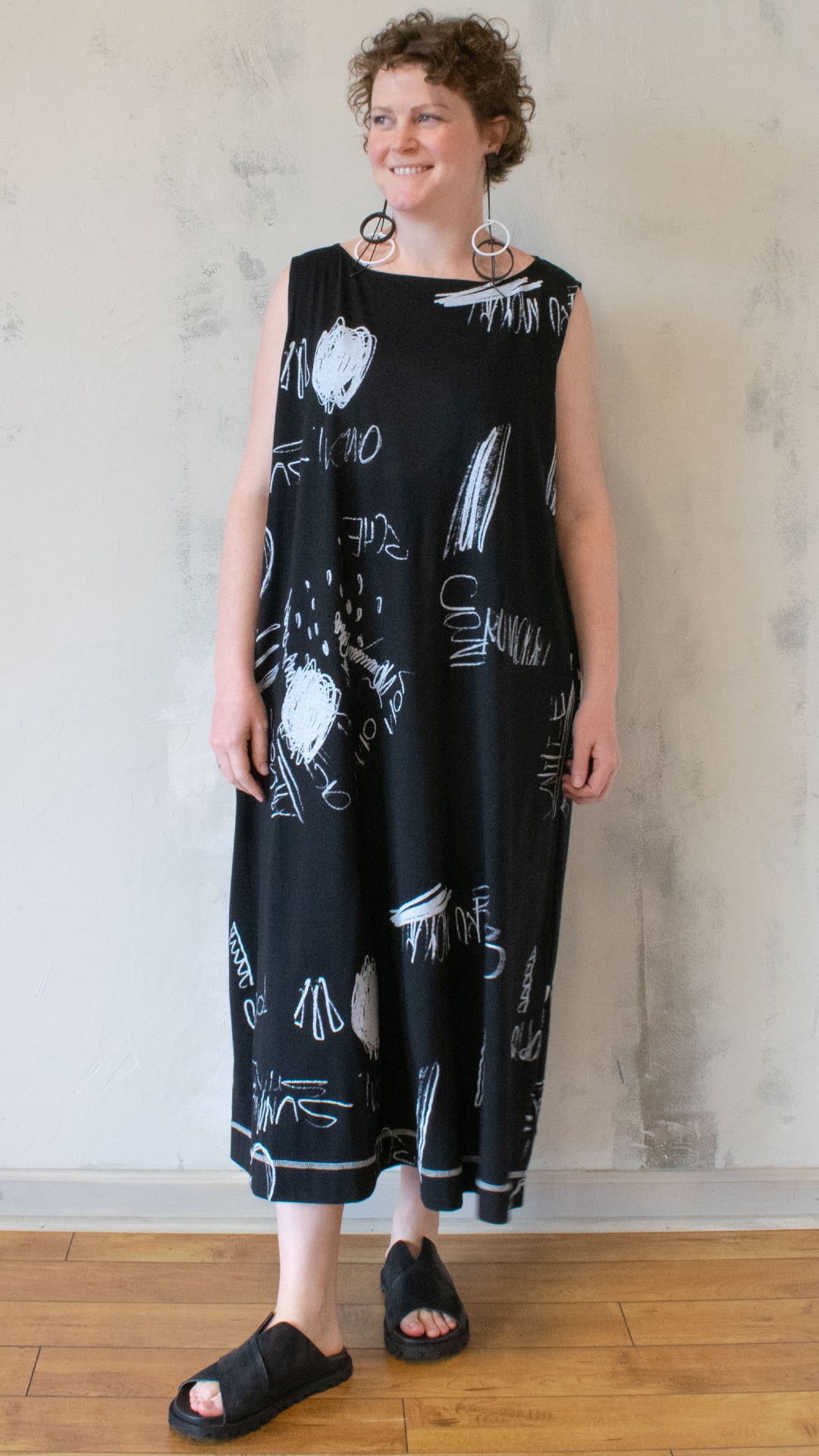 Graphic Print Jersey Dress