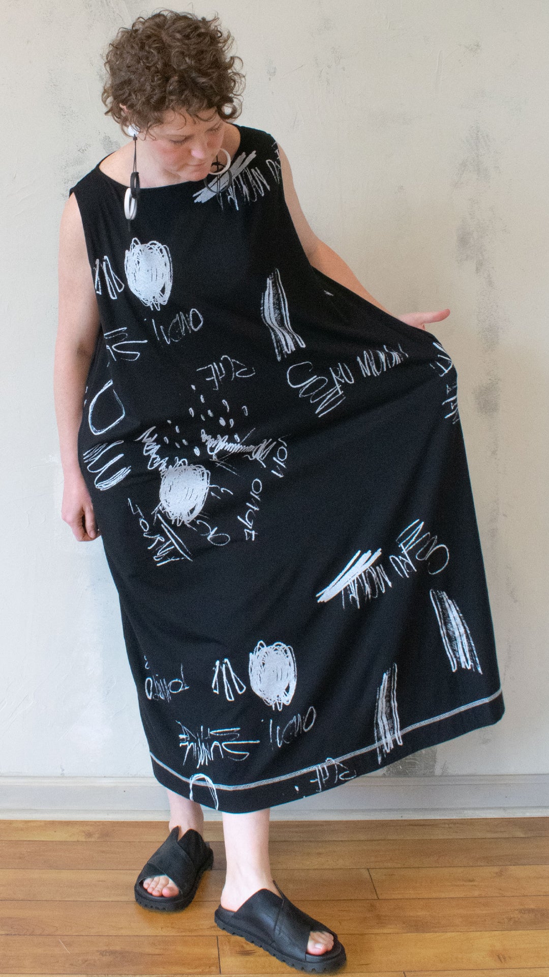 Graphic Print Jersey Dress