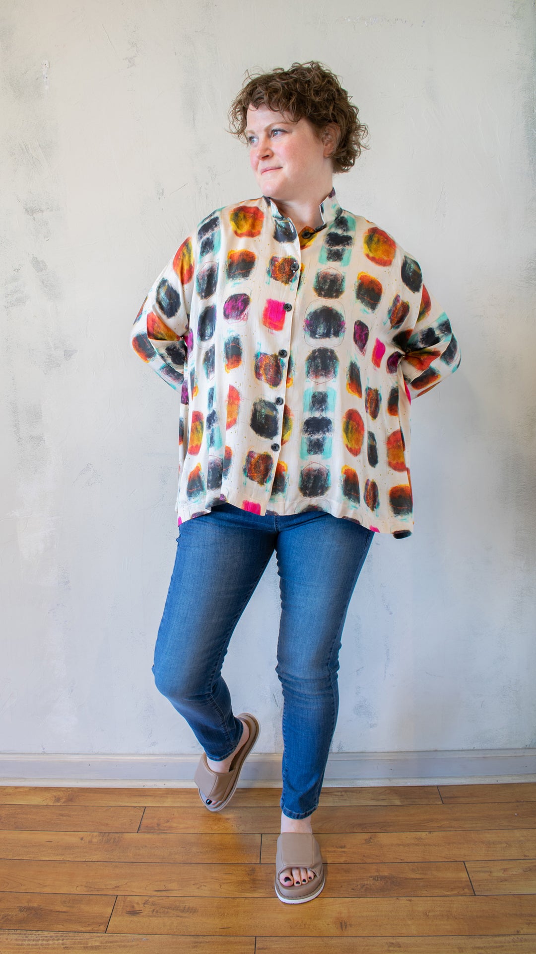 Painter's Grid Swing Blouse