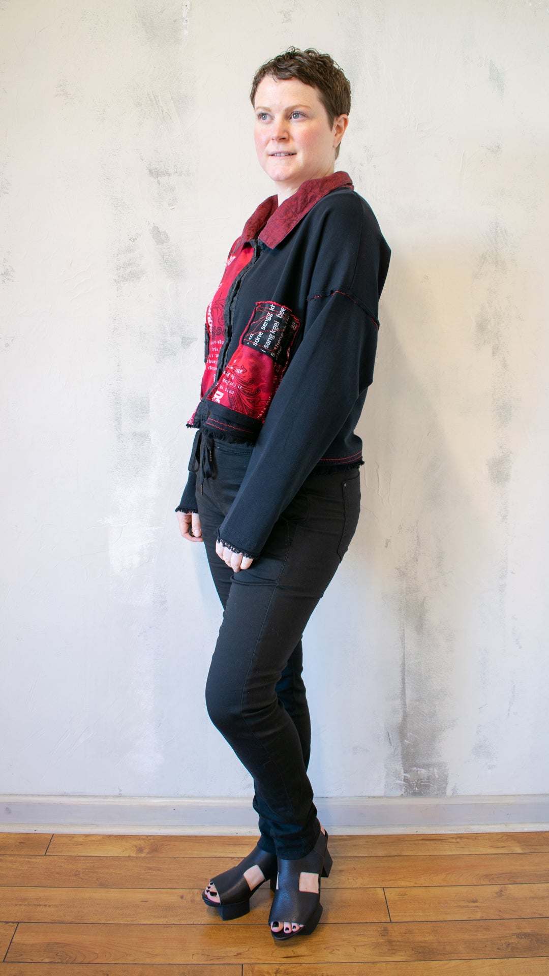 Red Graffiti Crop Jacket