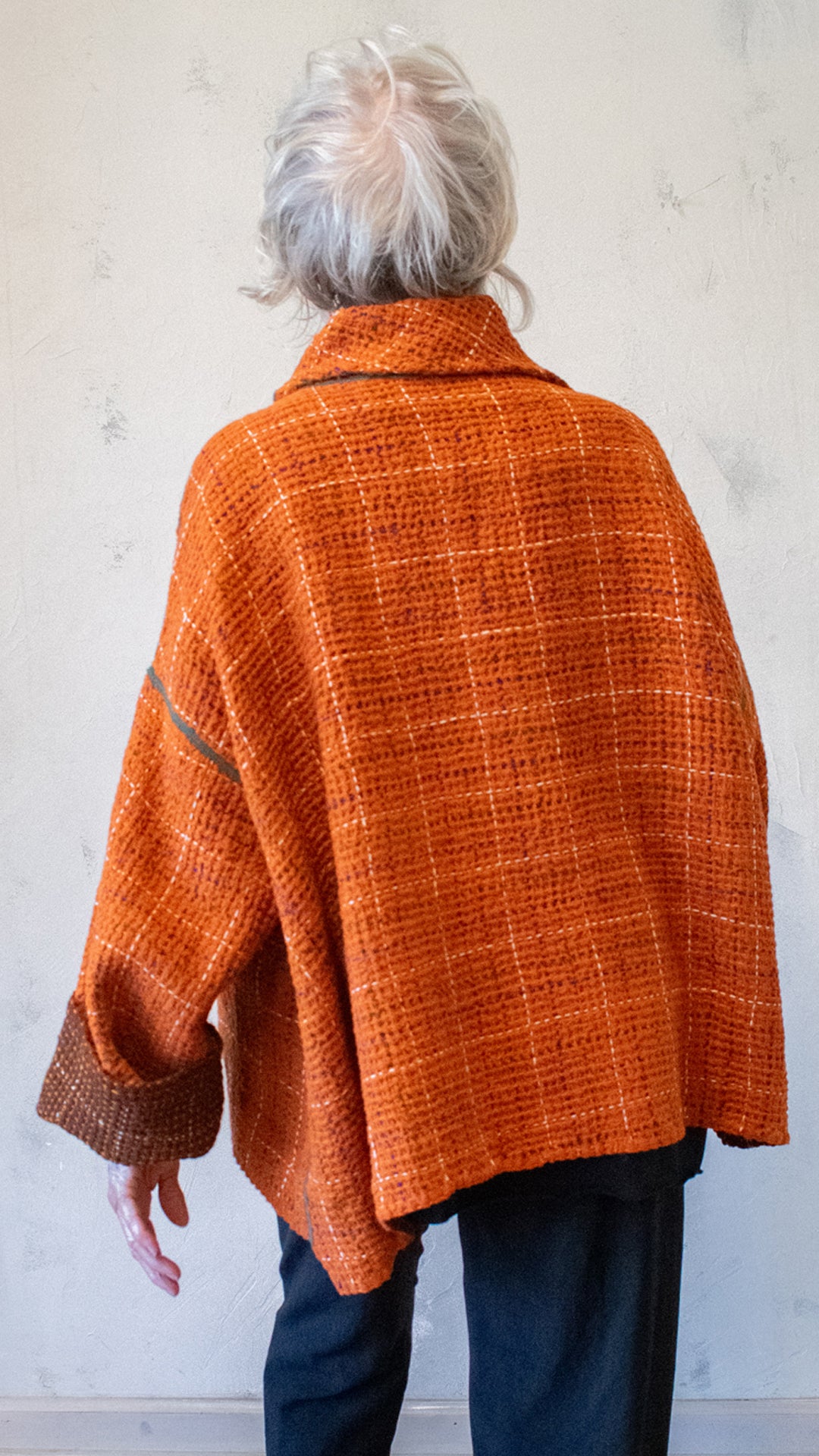 WOOL WAFFLE KANTHA NEW COWL PONCHO