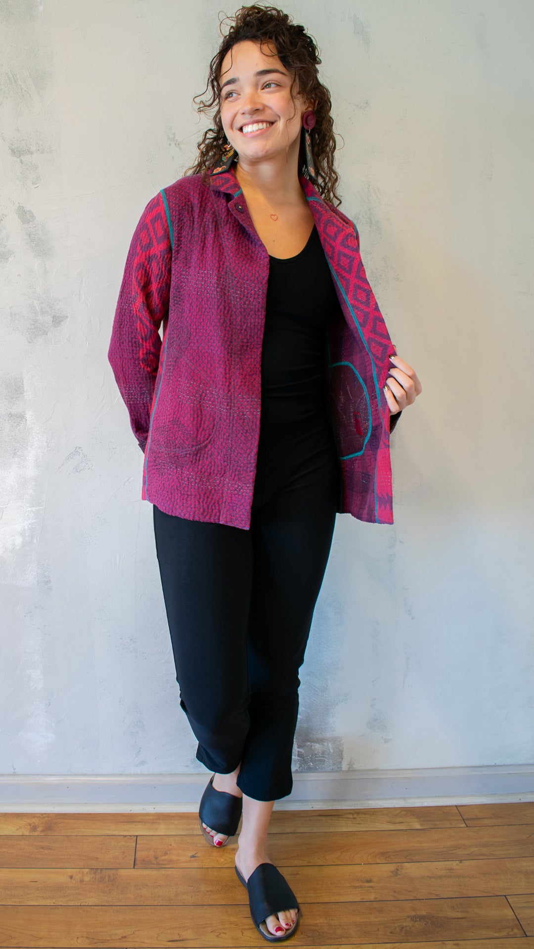 OV4022-CRED001S COTTON OVERDYE KANTHA SIMPLE JKT