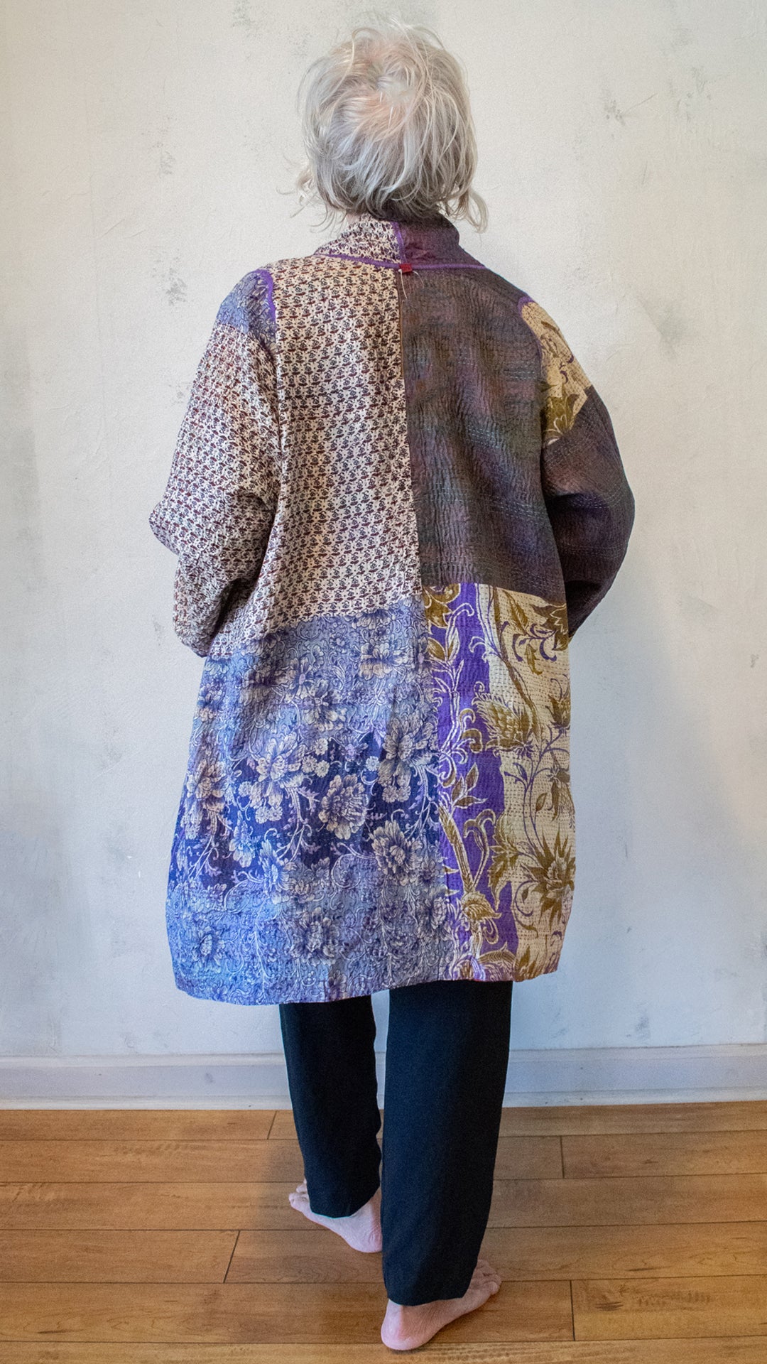 SV2003-0399A VINATGE SILK KANTHA A-LINE JACKET