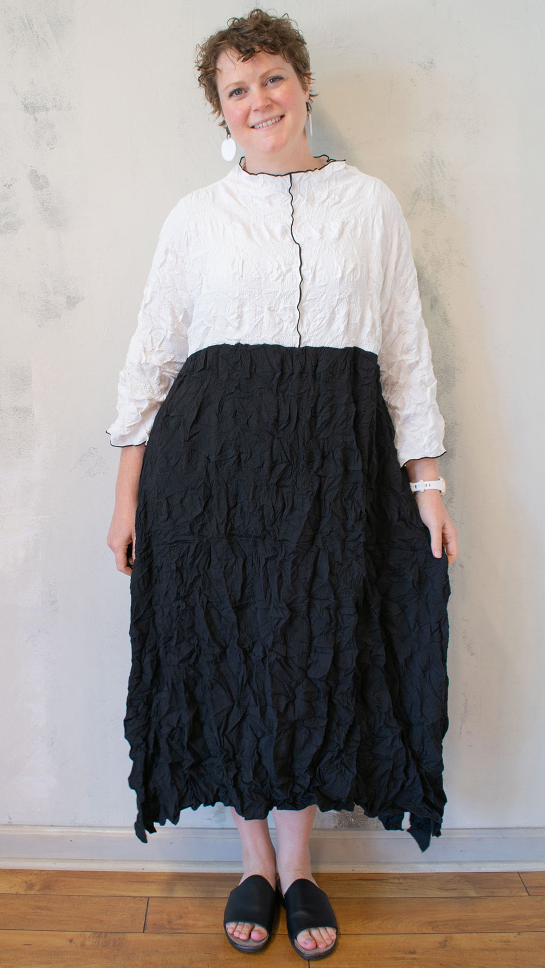 Color Block Crinkle Dress