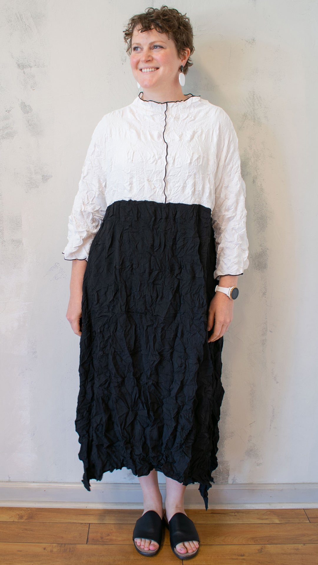 Color Block Crinkle Dress