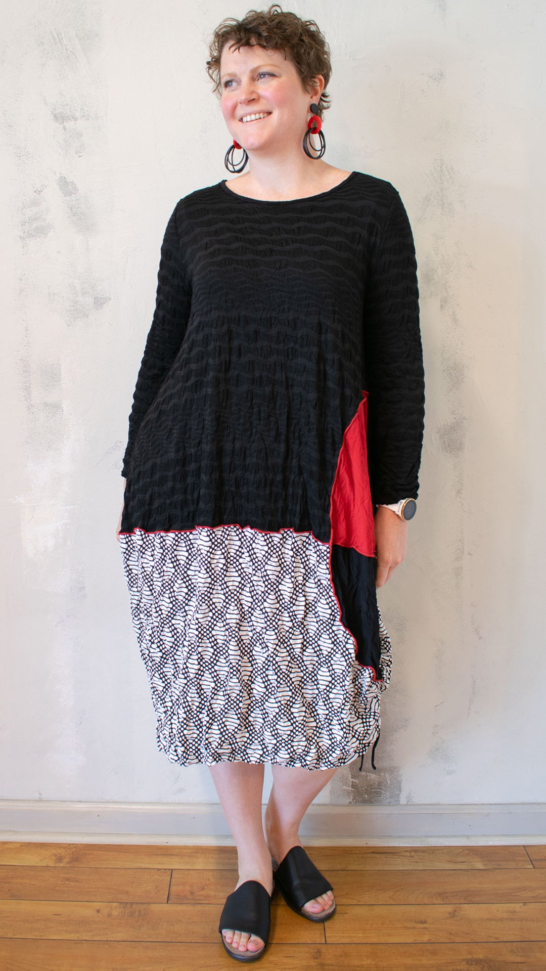 Patchwork Pucker Dress
